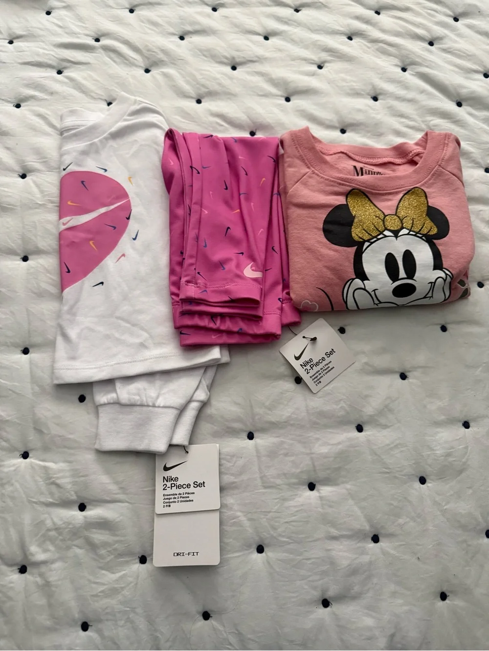 Nike Pink & White 2-Piece Kids Set & Minnie Mouse Fleece Top. $35